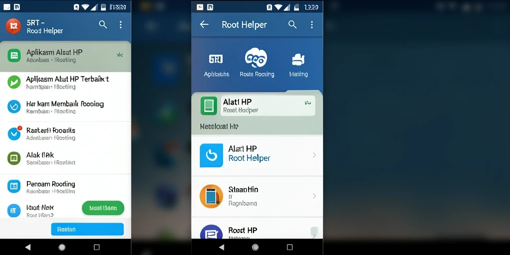 Tampilan antarmuka pengguna aplikasi 5RT sebagai Root Helper.