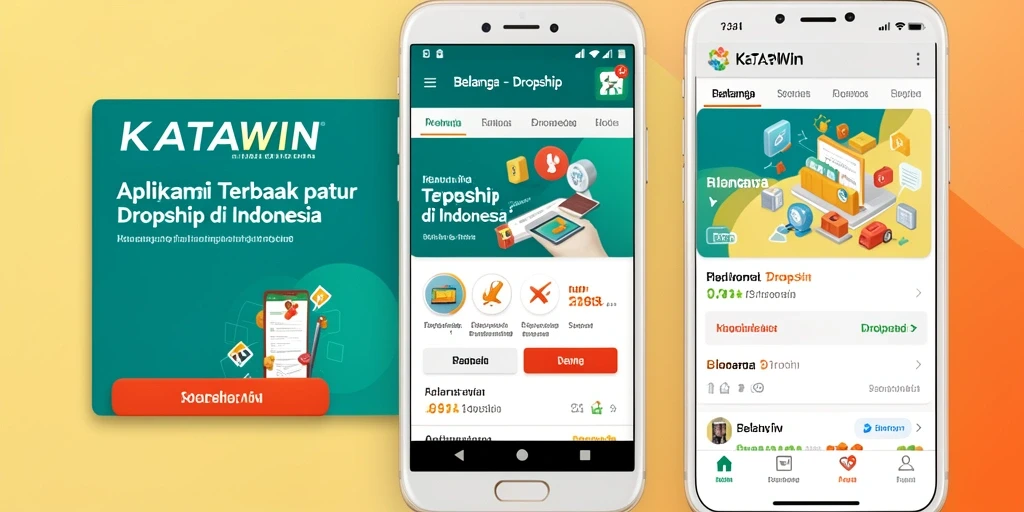 Antarmuka aplikasi KATAWIN untuk manajemen dropshipping yang efisien.
