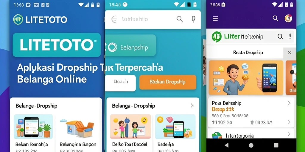 Tampilan antarmuka pengguna LITETOTO yang intuitif dan praktis untuk dropshipping.