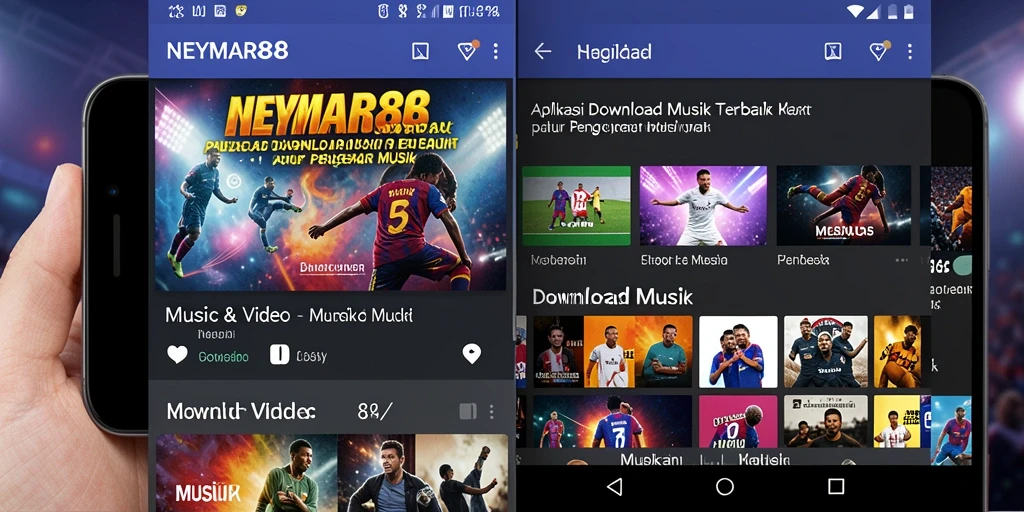 Tampilan antarmuka aplikasi NEYMAR88 untuk Download Musik yang menarik dan sederhana.