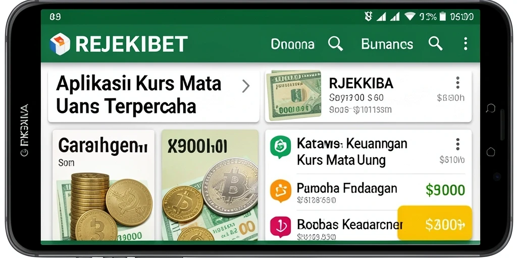 Tampilan antarmuka pengguna aplikasi REJEKIBET untuk Kurs Mata Uang.