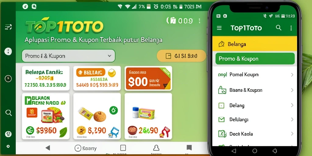 Antarmuka pengguna TOP1TOTO menampilkan berbagai kupon dan promo menarik.