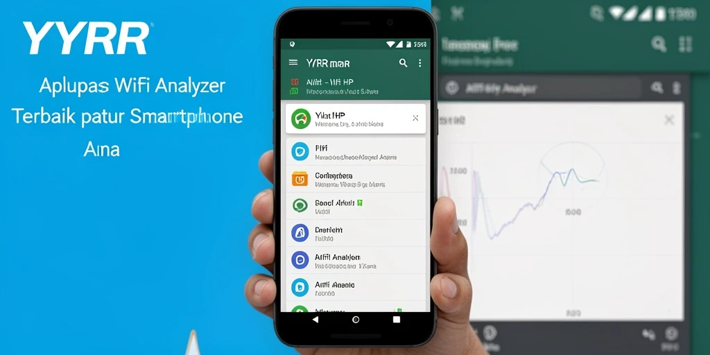 Tampilan antarmuka pengguna YYRR dengan fitur WiFi Analyzer yang intuitif.